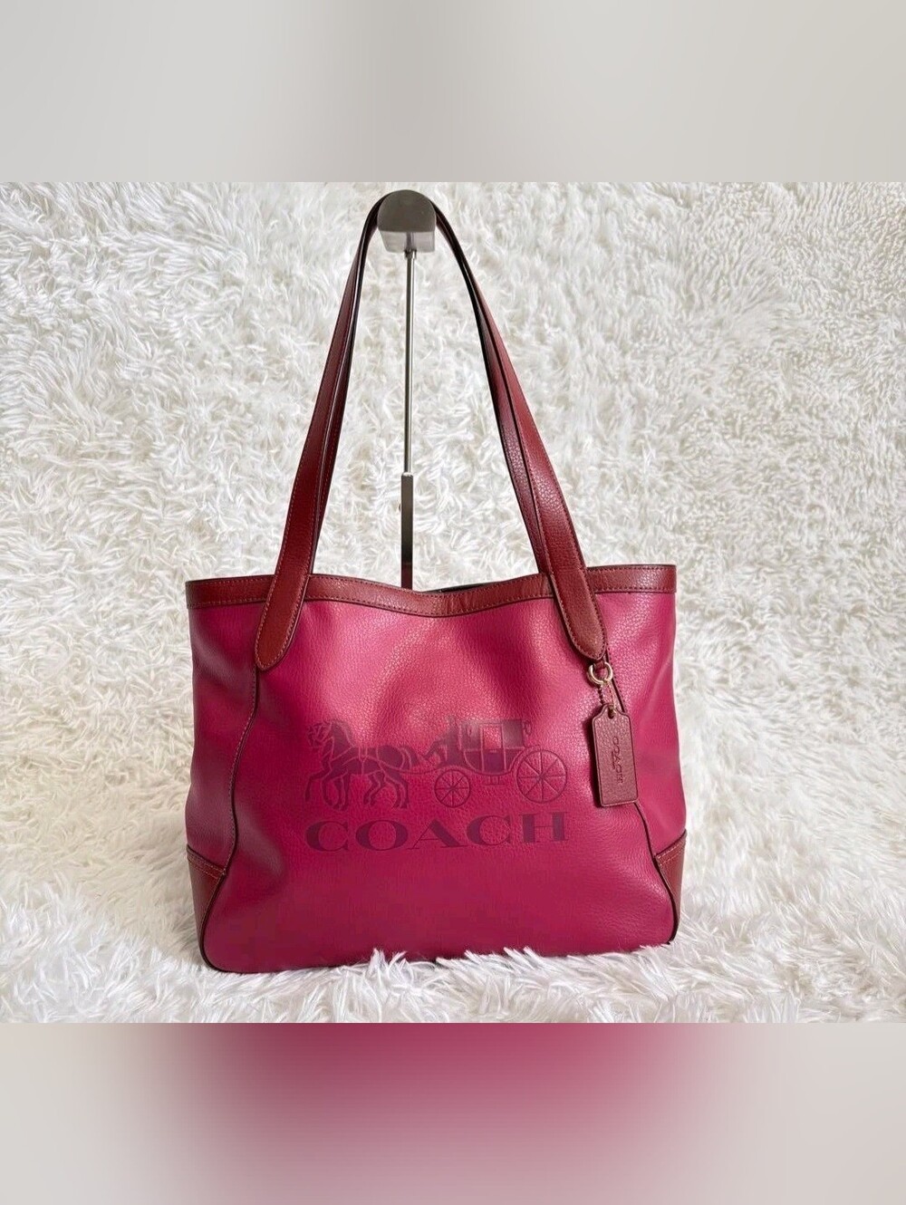 COACH Tote In Colorblock With Horse And Carriage  GOLD/BRIGHT VIOLET C5775